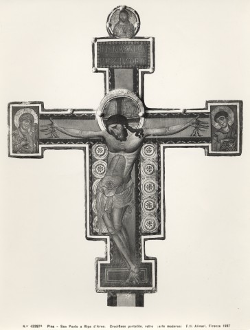 Alinari, Fratelli — Pisa - San Paolo a Ripa d'Arno. Crocifisso portatile, retro (arte moderna) — insieme, retro